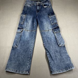 Fire & Rain Womans denim wide leg cargo jeans size 11 wide leg